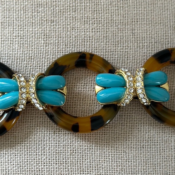 J. Crew Turquoise Tortoise Circle Link Bracelet - Picture 5 of 8